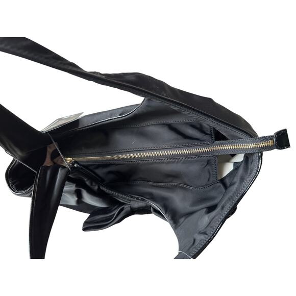 Kate Spade Black Nylon Ribbon Handbag - Polka Dot Interior - Picture 5 of 11